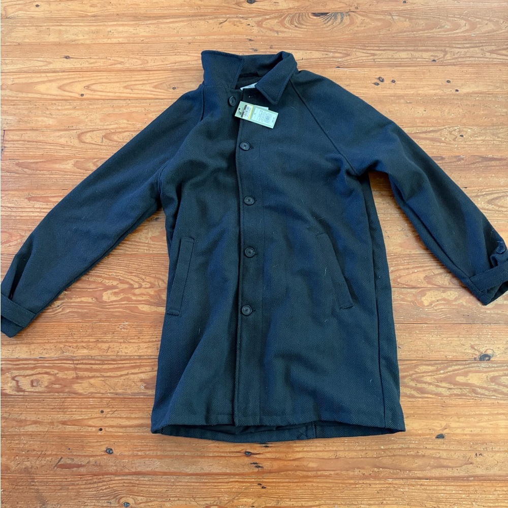Goodfellow & Co Charcoal Herringbone Button-Up Coat
